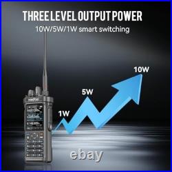 10W Long Range Handheld Transceiver, GPS/APRS Walkie-Talkie, AM/FM/CB/SW RX, Blu