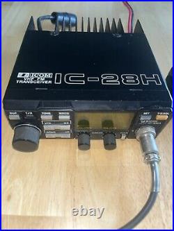 1 USED ICOM IC-28H VHF-FM AMATEUR RADIO TRANSCEIVER WithHM-12 MIC AND BRACKET