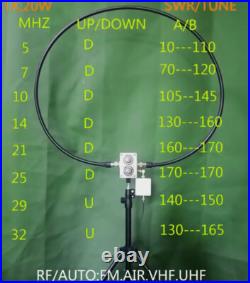 20W QRP Magnetic Loop Antenna Short wave HF Radio IC-705 HF 5-30MHz FM 76-108MHz