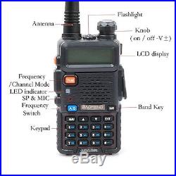 5x Baofeng UV-5R 400-520M Dual-Band Two-way Ham Radio Transceiver + Earpieces US