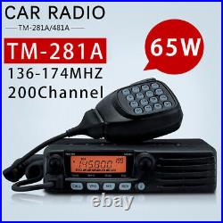 65W TM-281A 136-174MHZ FM Transceiver Mobile Radio Car Radio Station 10-50KM VHF