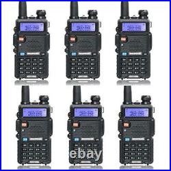 6x Baofeng UV-5R 128CH Two-Way Ham Radio 5W Dual Band Walkie Talkie Transceiver
