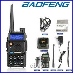 6x Baofeng UV-5R 128CH Two-Way Ham Radio 5W Dual Band Walkie Talkie Transceiver