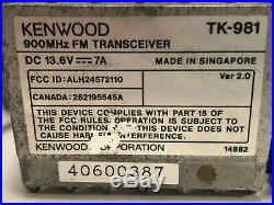 900MHz 33cm Version 2 Ham Radio Kenwood TK-981 MIC, CORD, BRACKET, FREE PROGRAMMING
