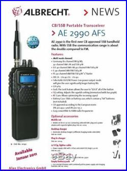 Albrecht AE2990AFS AM FM USB LSB MultiBand Handheld CB HAM Transceiver AE2990