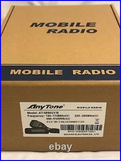 AnyTone AT-5888UV III Tri-Band Analog 144/220/440 MHz Mobile Radio US Seller
