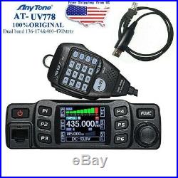 AnyTone AT-778UV Dual Band Transceiver Mobile Radio VHF&UHF 2 Way Radio + Cable