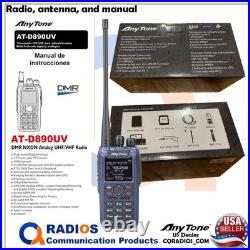 AnyTone AT-D890UV GPS DMR Analog UHF VHF Ham Radio FREE Accessories ATD890UV