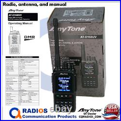 Anytone AT-D168UV Analog Digital DMR UHF VHF radio mic extra batt Like AT-D878UV