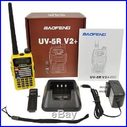 Baofeng Yellow UV-5R V2+ Dual-Band 136-174/400-480 MHz FM Ham Two-way Radio