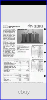 Decibel Duplexer DB-4076W-A, 4 Cavity Pass/Reject, 450-470 MHz, with Free Tuning