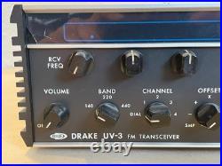 Drake UV-3 FM Transceiver Vintage Ham Radio VHF UHF Check Notes