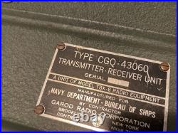 Garod Radio TBX-8 Type CGQ-43060 Transmitter Receiver Unit US Navy WWII sn 133