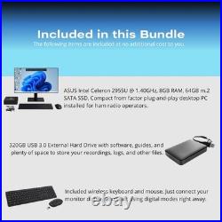 Ham Radio Complete PC Setup Ready To Go 64GB SSD 8RAM Windows 11 Pro + 320GB Ext