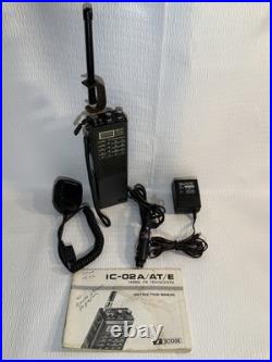 Icom IC-02AT 2M VHF FM Ham Radio Transceiver with Battery Antenna Charger Works