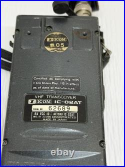 Icom IC-02AT 2M VHF FM Ham Radio Transceiver with Battery Antenna Charger Works