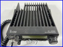 Icom IC-2100H 2 Meter Mobile Ham Radio Transceiver, Bracket And Icom HM-98S Mic
