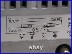 Icom IC-718 Ham Radio HF Transceiver with Mic + New Cable (excellent condition)