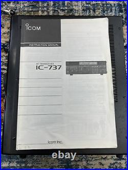 Icom IC-737 HF Transceiver 160-10 Meters Ham Radio withHM-36 Mic DC Cable & Manual