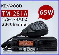 Kenwood TM-281A VHF 136-174MHz 65 Watt Field Programmable Mobile Two Way Radio