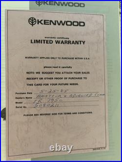 Kenwood TR-7950 2 Meter Radio withmicrophone & power cord