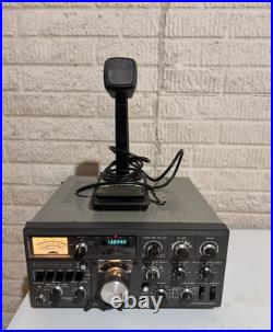 Kenwood TS-820S Vintage HF Ham Radio Transceiver Turned On + Shure Mic