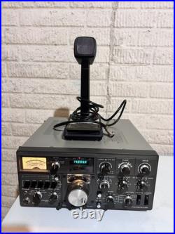 Kenwood TS-820S Vintage HF Ham Radio Transceiver Turned On + Shure Mic