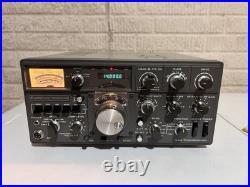 Kenwood TS-820S Vintage HF Ham Radio Transceiver Turned On + Shure Mic