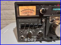 Kenwood TS-820S Vintage HF Ham Radio Transceiver Turned On + Shure Mic