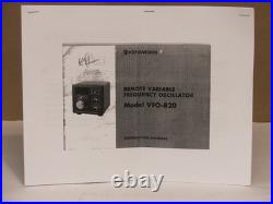 Kenwood VFO-820 External VFO for TS-820S Copy Of Manual