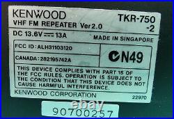 Kenwood VHF FM Repeater TKR-750 Works Good With Power Supply But No Duplexer