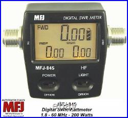 MFJ 845 Digital SWR/Power/Wattmeter HF, 1.8 60 MHZ, 200 Watts Mobile/Base