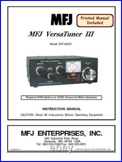 MFJ-962D 1.8-30 MHz Versa Tuner III AirCore Roller Inductor Antenna Tuner