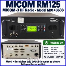 MICOM RM125 MICOM-3 HF Radio M91+G638 Rack Mount Powers On