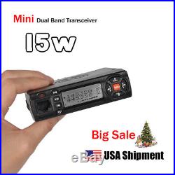 HYS Mini VHF/uhf 136-174/400-490mhz Dual Band 15w Mobile Transceiver Amateur Ham Two Way Radio 