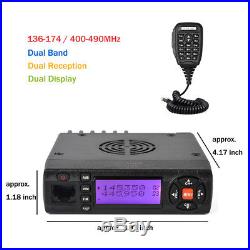 Mini VHF UHF 136-174/400-490MHz 15W Mobile Transceiver Amateur Ham Two Way Radio
