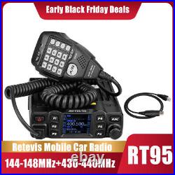 Mobile Car Ham Radio Dual Band UHF/VHF 200CH 25W CTCSS/DCS Retevis RT95