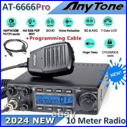 New AnyTone AT-6666PRO 10-Meter Mobile Transceiver Add a Programming Cable