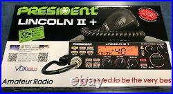 President Lincoln II+ 10 and 12 Meter AM/FM 50 Watts CB Radio Brand New