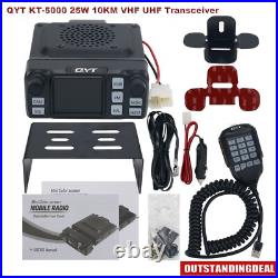 QYT KT-5000 25W 10KM VHF UHF Transceiver Mini Mobile Radio with Separable Panel
