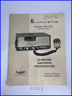 RARE Vintage Lafayette HA-410 Ten Meters Amateur Transceiver with Manual