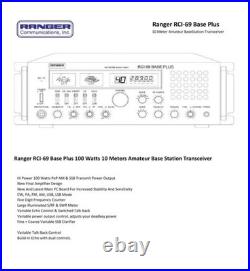 RCI69 Base Plus V2 10+12 Meter Radio 100+W, AM/SSB/FM