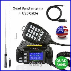 Radioddity QB25 Pro Quad Band Mobile Car Radio Transceiver V/UHF 25W +Antenna US