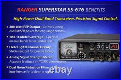 Ranger SuperStar SS-676 V2 10 Meter Radio AM/FM Echo Talkback Blue LEDs