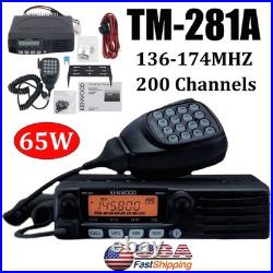 TM-281A FM Transceiver Mobile Radio 65W Car Radio Station 136-174MHZ 10-50KM US