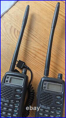 TWO RADIOS Icom Ic-t8a Tri-band Ham Radio Amateur Transceivers withwall charger TWO RADIOS Icom Ic-t8a Tri-band Ham Radio Amateur Transceivers withwall charger