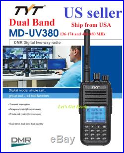TYT MD-UV380 Non-GPS Dual Band 144&430MHz DMR Digital/Analog Radio US Seller