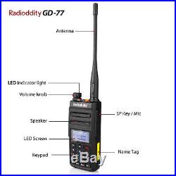US Radioddity GD-77 VHF UHF Tier II DMR Digital Analog Two way Radio + Speaker