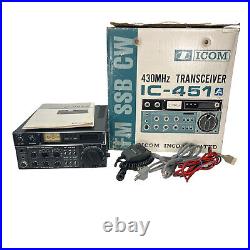 Vtg Icom IC-451A 430MHz All Mode Amateur Ham Radio Transceiver w Mic Box Manual Vtg Icom IC-451A 430MHz All Mode Amateur Ham Radio Transceiver w Mic Box Manual