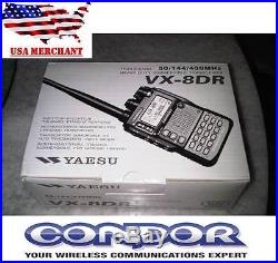Yaesu Vx-8dr Handheld Ham Radio Quad-band Submersible 6m/2m/222/440 Am, Cw, Fm